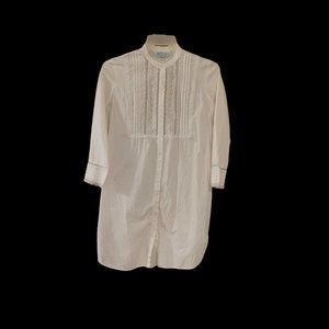White Night Shirt with lace and embroidery details